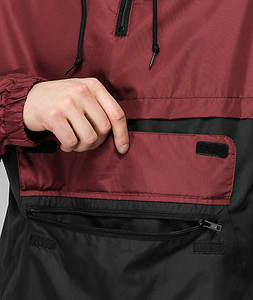 Chaqueta Cortavientos con Capucha para Hombre, Diseño Color Block, Cierre de Cremallera, Casual, Otoño, Poliéster, Manga Larga con Bolsillos - Product Image 3