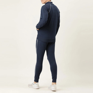 OEM Custom Unisex French Terry Cotton Winter Tracksuit Set for Men <b>Zip</b> <b>Up</b> <b>Jacket</b> & Sweatpants Breathable Lightweight Side Stripe - Product Image 3