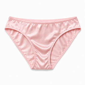 Womens <b>Satin</b> Knitted Bikini Brief <b>Panties</b> Soft Silk-Like Stretch Mid-Rise Comfortable Solid Basic Eco-Friendly Breathable Adults - Product Image 1