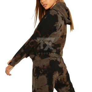 Sweat à capuche en satin délavé de haute qualité pour femme, design boxy personnalisé avec logo sur le devant - Product Image 3