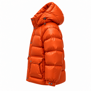 Chaqueta acolchada de poliéster transpirable gruesa Boying Winter White con cuello alto y capucha para hombre, estilo Hip Hop, con cremallera, ODM OEM - Product Image 5