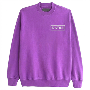 เสื้อสเวตเชิ้ตพรีเมียมสีม่วงทรงโอเวอร์ไซส์สำหรับผู้ชาย พิมพ์โลโก้ตามสั่ง ทรงไหล่ตก คอกลม สวมหัว ผู้หญิงใส่ได้ สไตล์สตรีทแวร์ - Product Image 6