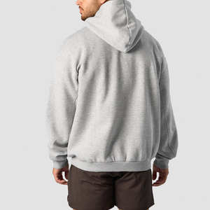 Sweat à capuche surdimensionné personnalisé pour homme en molleton de coton épais, respirant, séchage rapide, avec poche kangourou, teint uni, imprimé numérique - Product Image 2