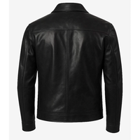 Blousons en cuir de vachette noir OEM 2026 pour hommes, col rabattable, haute qualité, faible MOQ, mode hiver, logo chauffant sur le devant, écologiques
