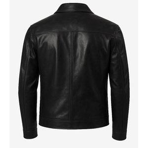 2026 OEM Top Selling Black Cowhide <b>Leather</b> <b>Jackets</b> For <b>Men's</b> Turn-Down Collar High Quality Low MOQ Winter Fashion Heated <b>Jackets</b> - Product Image 2