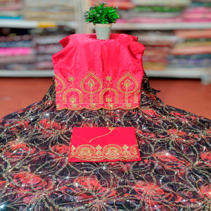 Somali fransawi chuỗi dirac thiết lập trong màu vàng Crafted với ống hạt trên hoa lụa một bộ quần áo bên sang trọng cho trẻ em gái và phụ nữ - Product Image 4