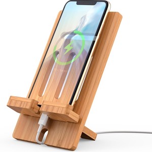 Base de Carga Inalámbrica para Teléfono de Bambú - Soporte de Carga Ecológico al por Mayor - Product Image 1