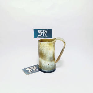 Corne à boire africaine artisanale, mug à bière, matériau organique, 5 pouces, finition naturelle de la peau, forme naturelle, rustique, animal, écologique - Product Image 5