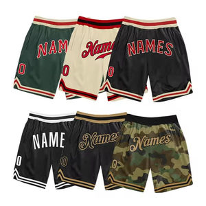 Shorts de basket-ball TF Custom Vintage Streetwear pour hommes et femmes, avec impression Tackle, design rétro uni et double maille - Product Image 1