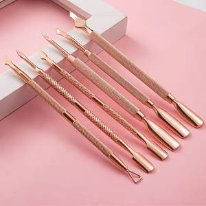 Dual-End Metal <b>Nail</b> Cuticle Pusher Tool Set Reusable Double Head Manicure Salon Grade - Product Image 1