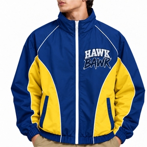 <b>Men</b> Windbreaker <b>Jacket</b> Full Zip Front Elastic Cuffs Side Hand Pockets Elastic Bottom Lightweight <b>Letter</b> Sporty Windproof <b>Jacket</b> - Product Image 1