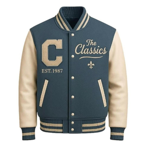 Veste universitaire unisexe de haute qualité, coupe-vent, respirante, décontractée, hiver, brodée, fermeture à boutons, vente en gros - Product Image 3