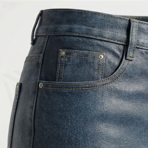 Jupe crayon en jean taille haute pour femme, mini, couleur unie, style décontracté avec poches, finition délavée - Product Image 5