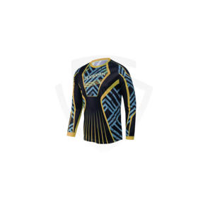 Polo de course moto personnalisé respirant imprimé par sublimation avec nom d'équipe de motocross, séchage rapide, anti-UV, maillot de motocross - Product Image 1