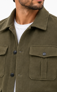Conjunto de Ropa de Trabajo Estilo Safari de Forro Polar para Hombre, Chaqueta Utilitaria, Pantalones Cargo, Color Sólido, Atuendo Informal - Product Image 4