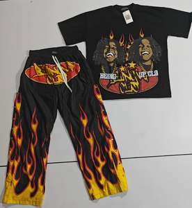 Conjunto de Sudadera con Capucha de Manga Corta y Pantalones de Chándal para Mujer, Estilo Urbano, Liso/a Cuadros, Vintage, Tejido Transpirable con Cintura Elástica - Product Image 6