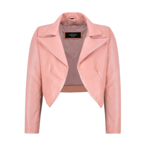 Chaqueta Bolero Corta de Cuero Napa Metálico Genuino para Mujer, Diseño Personalizado, Frente Abierto, Fabricante OEM ODM - Product Image 6