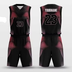 Conjunto de Uniforme de Baloncesto Personalizado, Cuello en V, Sin Mangas, Sublimado, Poliéster que Absorbe la Humedad, para Adultos, Unisex, Ropa de Equipo - Product Image 1