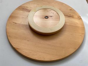 Wood Double Tier <b>Rotating</b> Tray Smooth-Spin Lazy Susan for Tabletop <b>Spice</b> Serving - Product Image 3