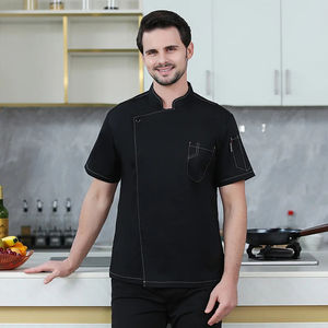 Camisa de Chef Ejecutiva Blanca OEM, 100% Algodón, Transpirable, Unisex, Manga Corta, Logotipo Personalizado, Marca Personalizada, Cocina, Restaurante, Bar - Product Image 4