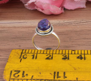 Natural Purple Copper Turquoise <b>Ring</b> 925 Sterling Silver Mojave Turquoise Boho <b>Statement</b> Wedding Jewelry <b>for</b> <b>Women</b> - Product Image 5