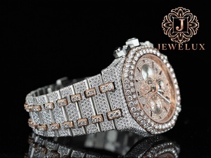 Montre de luxe pour homme en acier inoxydable de qualité supérieure, sertie de diamants Moissanite, style Hip Hop, idéale pour les réunions d'affaires et les cadeaux de mariage - Product Image 2