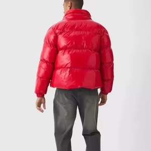 Latest Men's Bomber <b>Jacket</b> Canvas <b>Waterproof</b> Quilted Winter Bubble <b>Padded</b> Hooded Polyester Outdoor Front Logo Custom - Product Image 5