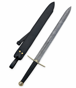 Espada de acero de Damasco hecha a mano con funda - Product Image 1
