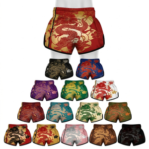 Shorts de Muay Thai personnalisés en gros avec étiquette privée, design sur mesure, matière satinée, pour entraînement de kickboxing et de boxe - Product Image 1