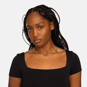 Women's Gold Plated 925 Sterling Silver <b>Rope</b> <b>Chain</b> Hiphop Necklace Minimalist Everyday Wear - Product Image 3