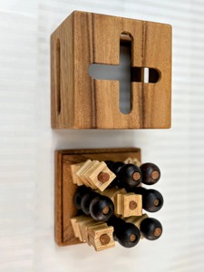 Juego de Tic Tac Toe de Madera, Juego de Mesa de Madera Hecho a Mano, Rompecabezas de Madera, Tic Tac Toe para Mesa de Centro - Product Image 5