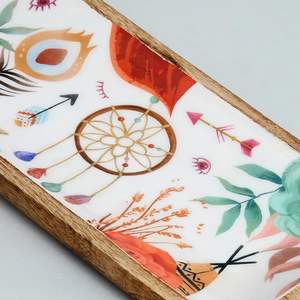 Plateau rectangulaire en bois imprimé de qualité supérieure, design exclusif artisanal, décoratif pour la maison et la restauration, à vendre - Product Image 6