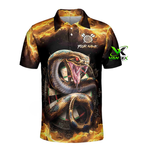 เสื้อโบว์ลิ่งผู้ชาย VIANTEX แบบสั่งทำพิเศษ พิมพ์ลายหัวกะโหลก โลโก้ด้านหน้า ผ้าถักแห้งเร็ว โพลีเอสเตอร์ 200 กรัม แขนสั้นลำลอง - Product Image 5