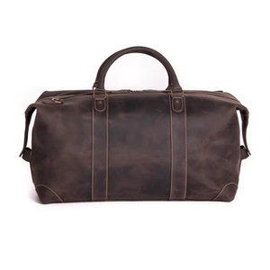 Sac de voyage en cuir véritable pour homme de qualité supérieure, fabriqué en usine, léger, avec des sangles souples, fermeture éclair, sac de voyage décontracté de luxe, imperméable - Product Image 2