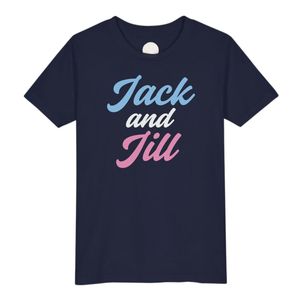 T-shirt Familial à Motif Bleu Marine en Coton Doux, Col Rond, Manches Courtes, Vêtement Décontracté Quotidien Tendance - Product Image 1