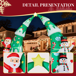 15FT Lighted Christmas Inflatable Archway with Santa Snowman Blow up Outdoor Holiday Yard Decorations Christmas <b>Tree</b> <b>Arch</b> - Product Image 2