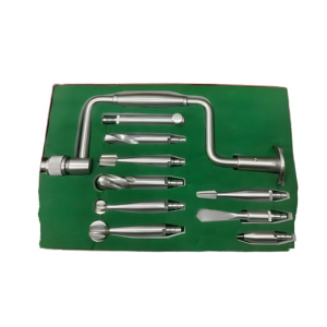 ชุดเครื่องมือผ่าตัด Hudson Brace 10 ชิ้น พร้อมหัวเจียร 3 ชิ้น หัวเจาะ 3 ชิ้น และเครื่องเจาะรู 2 ชิ้น ทำจากเหล็กกล้าไร้สนิม จำหน่ายส่ง - Product Image 2