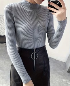 Suéter cárdigan ajustado de manga larga con cuello redondo, tejido 100% cachemir para mujer, otoño-invierno, de Bangladesh. - Product Image 1