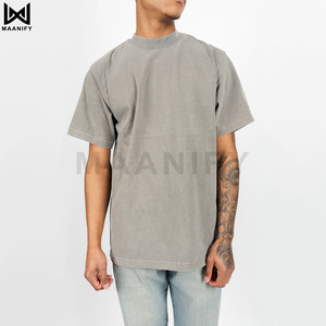 ผู้ค้าส่งเสื้อยืดคอตตอนย้อมสีแบบวินเทจ หนานุ่ม ทรงโอเวอร์ไซส์ สไตล์สตรีทแวร์ เสื้อยืดเปล่าลำลองแฟชั่นสำหรับผู้ชาย - Product Image 5