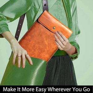Genuine Leather High Quality Soft Laptop <b>Case</b> Cover Book Sleeve Custom Vertical Laptop Bags <b>for</b> Men Women Wholesale <b>Computer</b> Bag - Product Image 2
