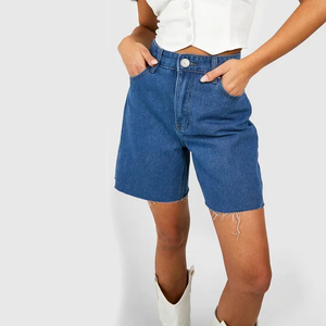 Wholesale Custom Summer Mid Waist Breathable <b>Denim</b> <b>Shorts</b> for <b>Women</b> Hot <b>Shorts</b> OEM Service - Product Image 3