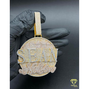 สร้อยคอพรีเมียม SEAN พร้อมตัวอักษรประดับเพชรและมอสซาไนต์ เครื่องประดับฮิปฮอปสุดหรู - Product Image 2