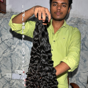 Extensions de cheveux bouclés indiens bruts pour femmes noires, lots de cheveux de temple sud-indiens d'un seul donneur, double trame machine - Product Image 1