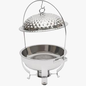 Recipiente Redondo de Acero Inoxidable con Tapa de Cúpula, Calentado con Combustible, para Servir en Restaurantes y Banquetes - Product Image 4