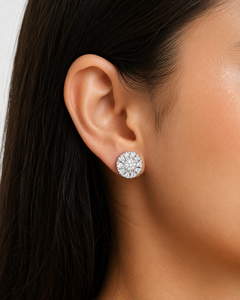 Custom 925 Sterling <b>Silver</b> Moissanite Cluster Stud <b>Earrings</b> Mens Hip Hop Round Ice <b>Earrings</b> Wholesale - Product Image 6