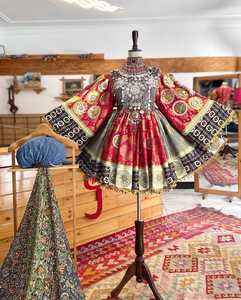 Precios al por mayor: Últimos vestidos afganos Kuchi, estilo étnico gitano tribal afgano, ropa de mujer hasta la rodilla, vestido afgano para boda - Product Image 3