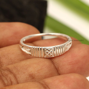 Diseño minimalista de moda Plata de Ley 925 textura de uso diario Unisex mujeres anillos fiesta aniversario regalos personalizables - Product Image 2