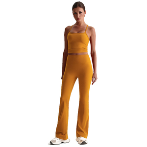 Nuevo conjunto deportivo para mujer, en oferta, para yoga, gimnasio, fitness, 2 piezas, licra, nailon, conjuntos de yoga para fitness. - Product Image 5