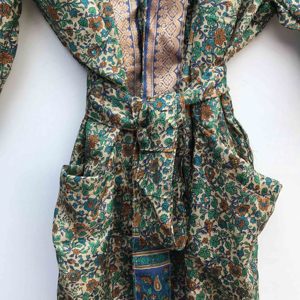 Kimono de Seda Vintage Indio, Bata de Baño de Seda Suave, Diseño de Patchwork, Talla Única, Ropa de Dormir, Bata Multicolor, Ropa Cómoda para el Hogar - Product Image 4