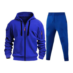 Unisex Winter Fleece Lined Breathable Cotton Sporty Tracksuit Set Full <b>Zip</b> <b>Hooded</b> Joggers Sweatpants Pockets Jogging Warm - Product Image 4